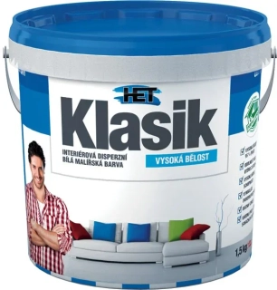 HET Klasik 1.5 kg interiérová disperzní vysoce bílá barva